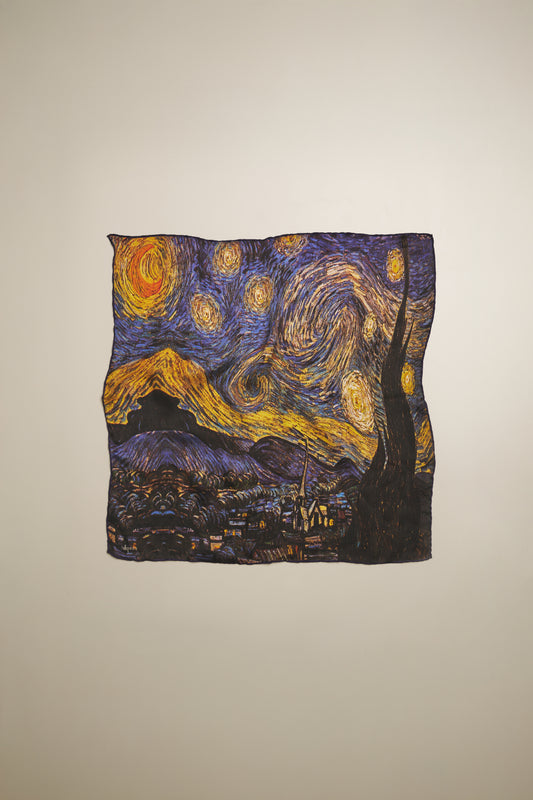 İpek Bandana Fular Art Colleciton- Vincent Van Gogh (Yıldızlı Gece)