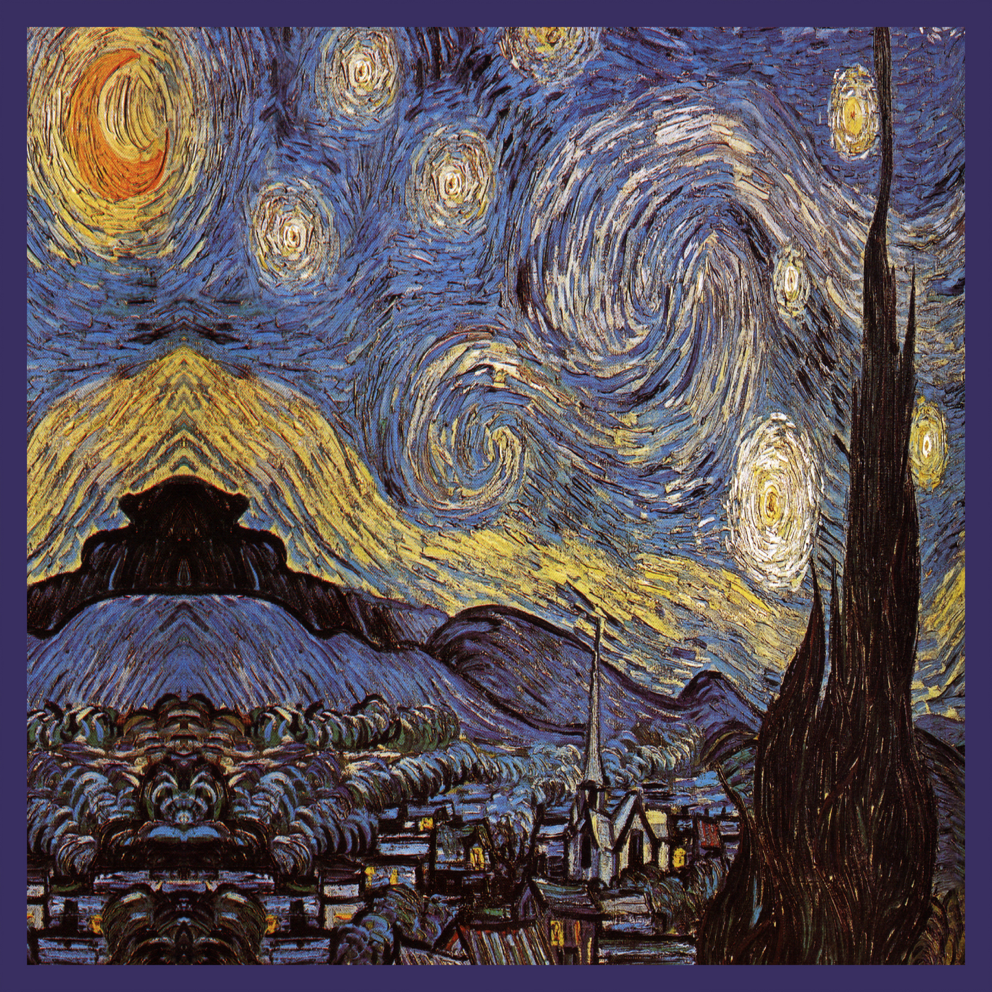 İpek Bandana Fular Art Colleciton- Vincent Van Gogh (Yıldızlı Gece)